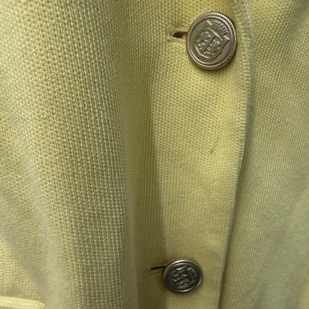 Talbots Women Blazer Jacket SZ 22 Yellow Nautical Anchor Lining 100% Cotton Knit - Picture 4 of 5